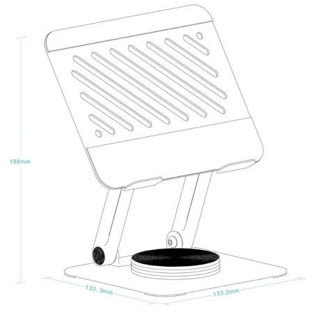Tooq Soporte Plegable 360º para Dispositivos de hasta 13 pulgadas, Plata